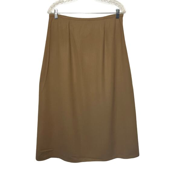 Saks 5th Avenue Skirt Womens Size 32" Size 12 Wool Caramel Midi Deadstock NWT - Picture 1 of 8